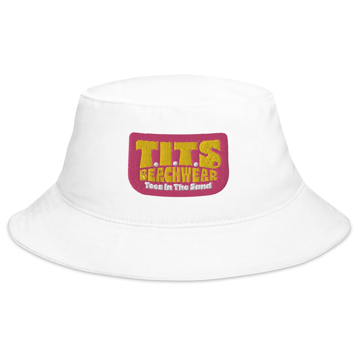 T.I.T.S. on blast for all your beachy neighbors to see! • 100% cotton twill • 3 ¾″ (7.6 cm) crown • 2 ¼″ (5.1 cm) brim • One size fits most • Sewn eyelets for breathability