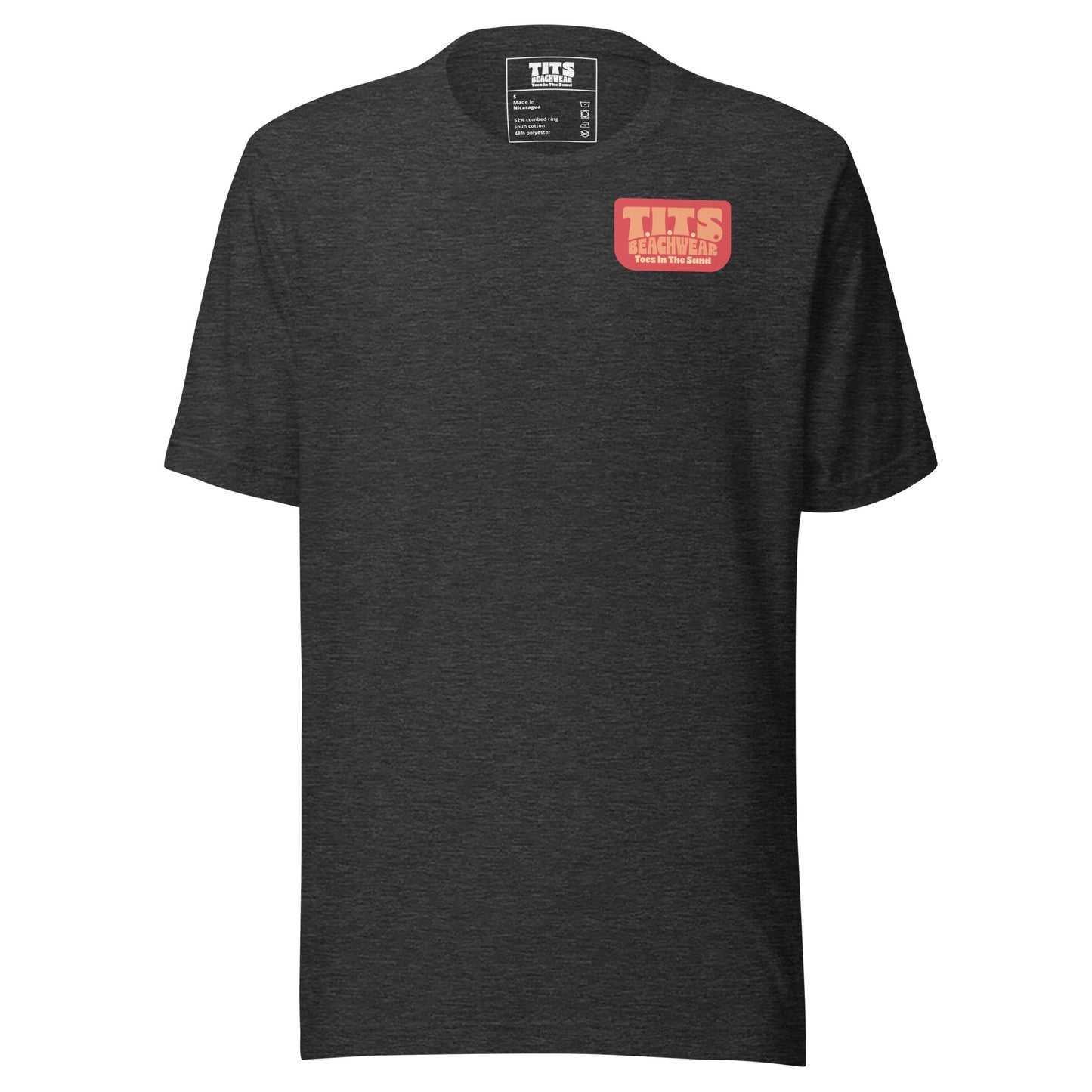 Funny drinking t shirt that's perfect for relaxing at the beach or lounging at your favorite cantina with an ice cold beverage in hand. When the booze is flowing, offensive t shirts just don't exist! Show your sophistication for the finer things in style and comfort. This is a unisex shirt and comfy for all T.I.T.S. • 100% combed and ring-spun cotton (Heather colors contain polyester) • Fabric weight: 4.2 oz./yd.² (142 g/m²) • Pre-shrunk fabric • Side-seamed construction • Shoulder-to-shoulder taping