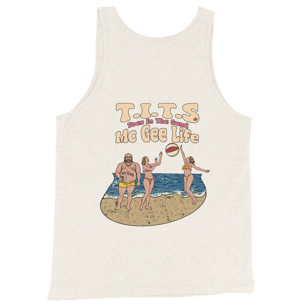 Beach tank top to stay cool on those hot beach days with a cocktail in the hand and TOES IN THE SAND. Beach tequila shots and funny tank tops. Yeah baby!  • 100% combed and ringspun cotton • Tri-blends are 50% polyester/25% combed/25% ringspun cotton/rayon • Fabric weight: 4.2 oz/yd² (142.40 g/m²), triblends: 3.8 oz/yd² (90.07 g/m²) • 30 singles thread weight • Side-seamed