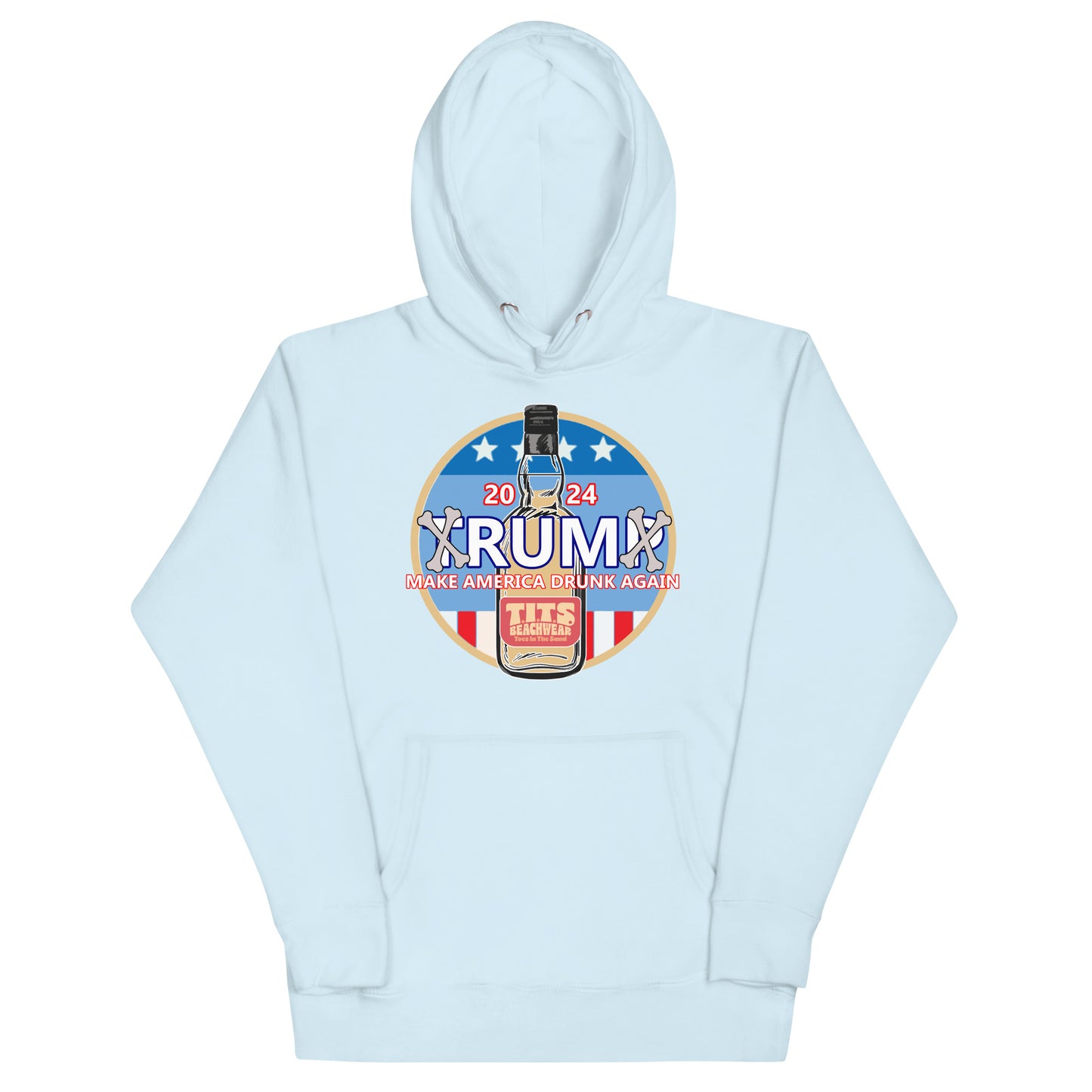 Listen America. Let's put our political differences aside and have a drink. No red or blue, only liquid gold. The T.I.T.S. party animal isn't a donkey or an elephant. It's...well...A PARTY ANIMAL!! Make America Drunk Again!