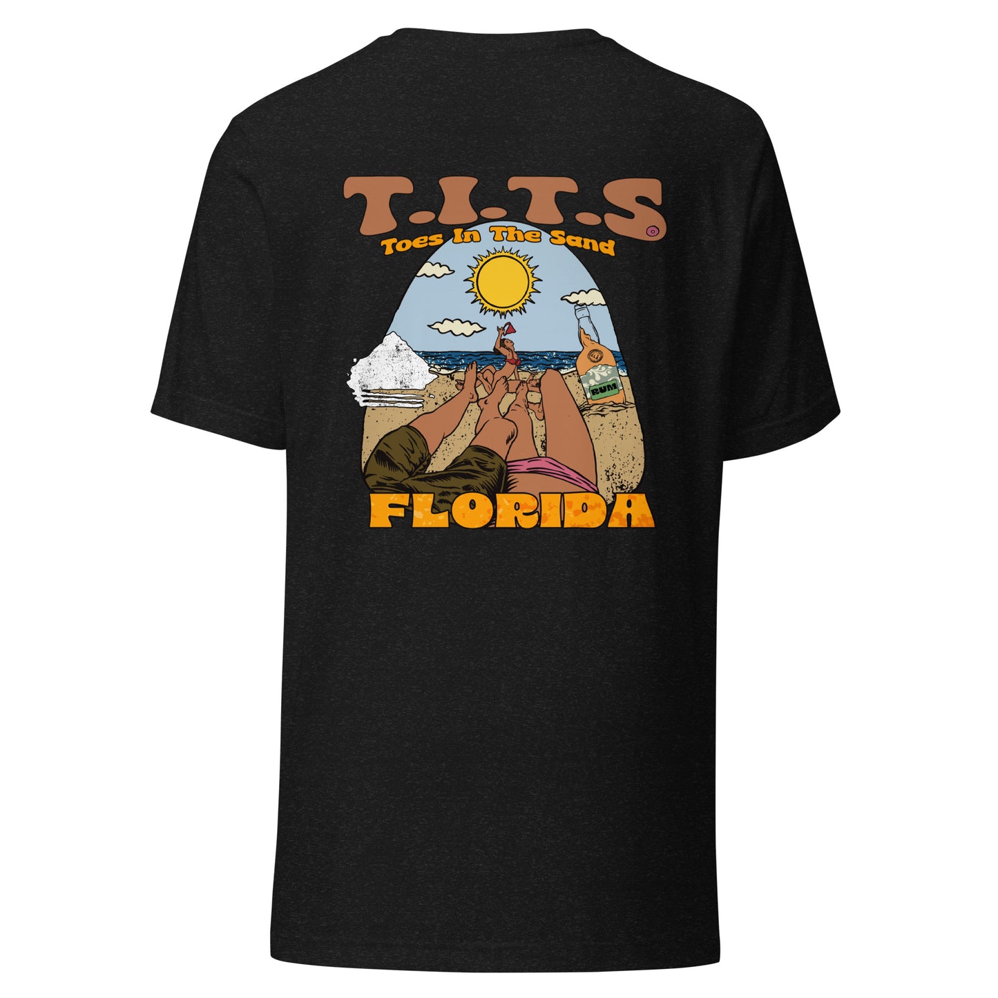 Funny drinking t shirt that's perfect for relaxing at the beach or lounging at your favorite cantina with an ice cold beverage in hand. When the booze is flowing, offensive t shirts just don't exist! Show your sophistication for the finer things in style and comfort.  This is a unisex shirt and comfy for all T.I.T.S.  • 100% combed and ring-spun cotton (Heather colors contain polyester) • Fabric weight: 4.2 oz./yd.² (142 g/m²) • Pre-shrunk fabric • Side-seamed construction • Shoulder-to-shoulder taping