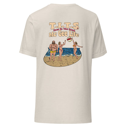 Funny drinking t shirt that's perfect for relaxing at the beach or lounging at your favorite cantina with an ice cold beverage in hand. When the booze is flowing, offensive t shirts just don't exist! Show your sophistication for the finer things in style and comfort.   This is a unisex shirt and comfy for all T.I.T.S.  • 100% combed and ring-spun cotton (Heather colors contain polyester) • Fabric weight: 4.2 oz./yd.² (142 g/m²) • Pre-shrunk fabric • Side-seamed construction • Shoulder-to-shoulder taping