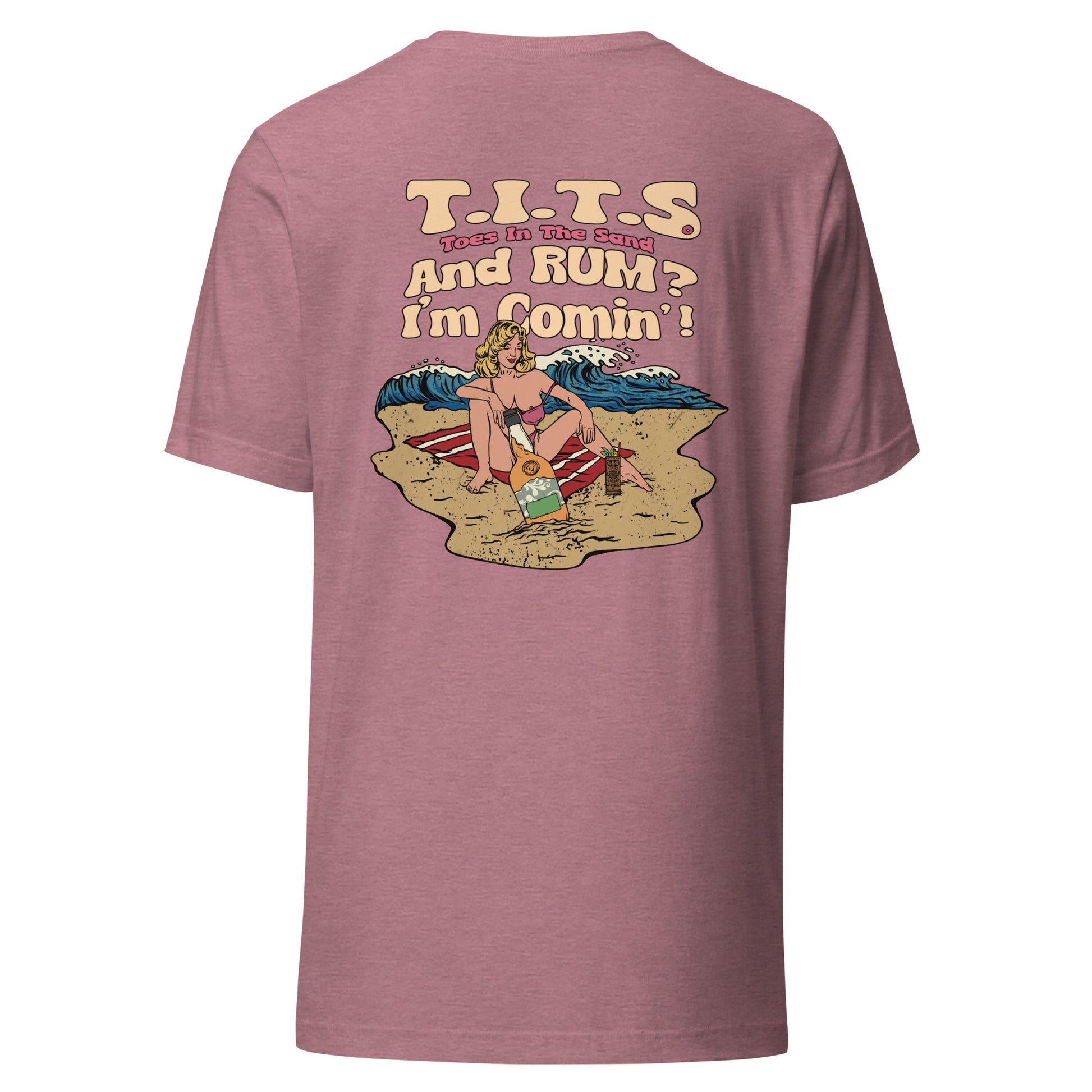 Funny drinking t shirt that's perfect for relaxing at the beach or lounging at your favorite cantina with an ice cold beverage in hand.  When the booze is flowing, offensive t shirts just don't exist! Show your sophistication for the finer things in style and comfort.  This is a unisex shirt and comfy for all T.I.T.S.  • 100% combed and ring-spun cotton (Heather colors contain polyester) • Fabric weight: 4.2 oz./yd.² (142 g/m²) • Pre-shrunk fabric • Side-seamed construction • Shoulder-to-shoulder taping